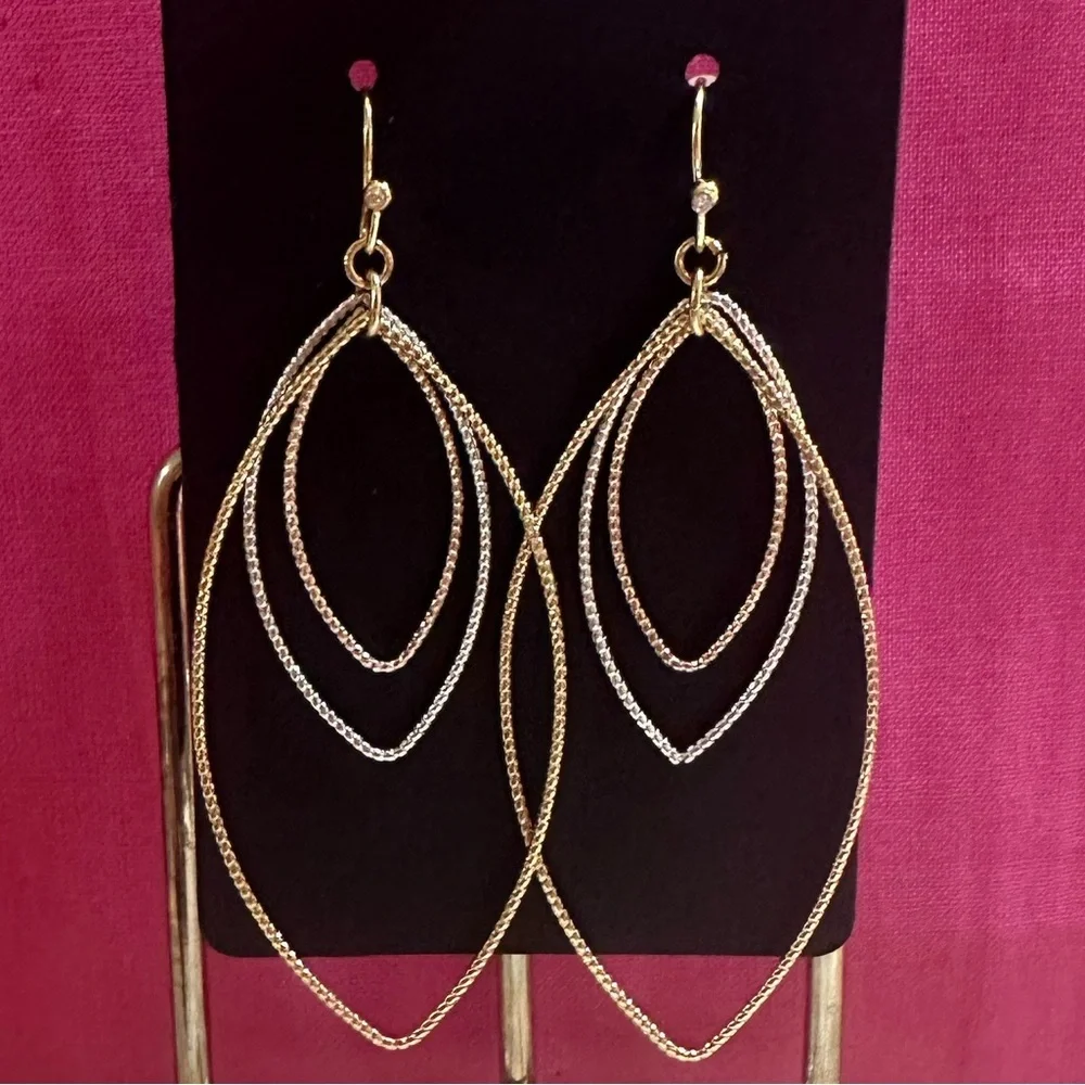 Mixed Metal Dangle Earrings